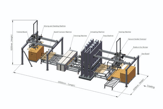 4X8 Siklus Pendek Melamin Press Mesin Hot Press Untuk Particle Board